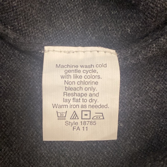 J.Crew Cotton & Cashmere Dark Grey V-Neck Sweater Size Large - Picture 5 of 5